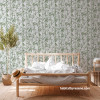 Bedroom, bedroom featuring nature-inspired wallpaper