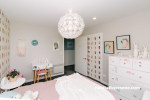 grey bedroom, kids bedroom, childrens bedroom, girls bedroom, feature wallpaper, feature wall