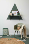 nursery inspiration, green nursery ideas, nursery decor, nursery design, tree shelf, painted shelf