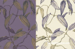 resene wallpaper, complementary colours, purple and yellow wallpaper, floral wallpaper