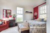 red, bedroom, guest house, french country