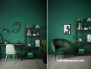 study, office he den, she den, green room, green feature room, green study, green office 