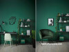 study, office he den, she den, green room, green feature room, green study, green office 