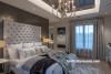 master bedroom, neutral bedroom, neutral master bedroom, grey feature wall, grey bedroom