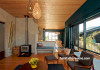 contemporary bach, modern cabin, contemporary cabin, modern cabin living, new zealand cabin