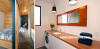 contemporary bach, modern cabin, contemporary cabin, modern cabin bathroom, new zealand cabin