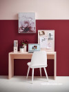 Pink and red office, tonal office, pink desk inspo, pink desk, pink office, Resene 